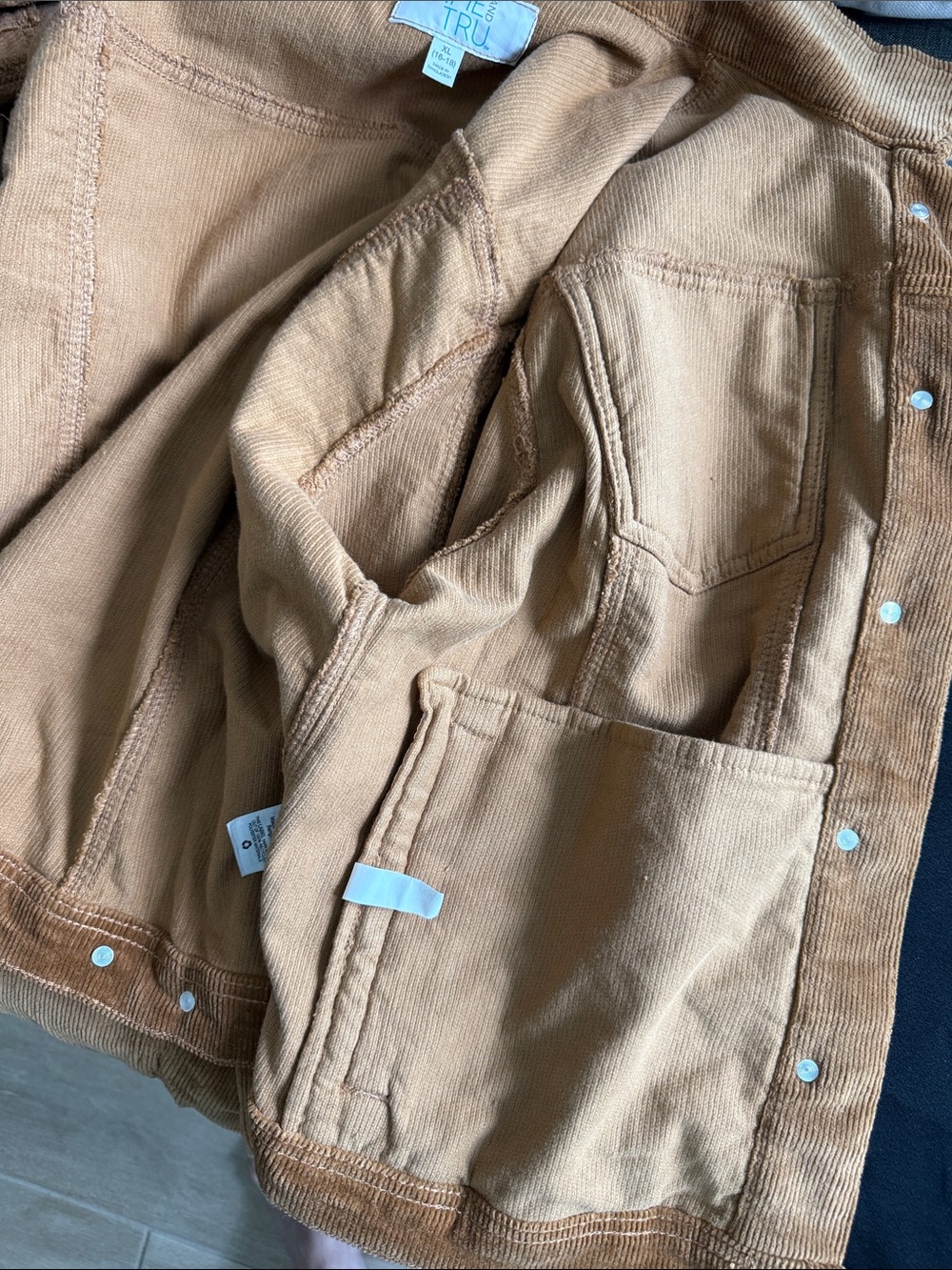 Time and Tru Tan Corduroy Jean Jacket - Picture 9 of 12